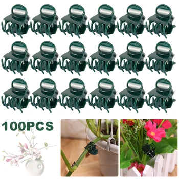 100BUC Plastic de Sprijin Plantelor Clipuri Orhidee Stem Clip pentru Viță de vie de Sprijin Legume Flori Legat de Ramură de Prindere Instrument de Gradina
