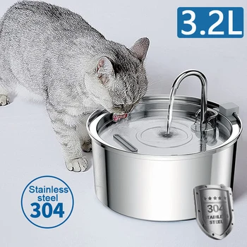3.2 L Cat Automata Dozator de Apa de Companie Inteligent de Inducție de alimentare cu Apă USB Cu Filtru din Oțel Inoxidabil Câine Alimentator Consumabile pentru animale de Companie