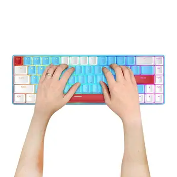 60 la Sută Tastatură Mecanică 68 Chei cu Fir de Joc Tastatură Mecanică Cu RGB lumina de Fundal Design Ergonomic Mici Tastatură Pentru