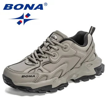 BONA 2023 Nouă Lumină Confortabilă, Moale Stil Bărbați Pantofi de Alergare Jogging, Trekking Adidași Dantela-Up Pantofi sport Transport Gratuit