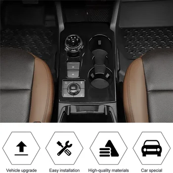 Consola centrala de Viteze Schimbare Panou Capitonaj Capac Accesorii de Interior pentru Ford Bronco Sport 2021-2022 (Negru)