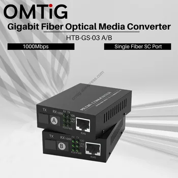 O Pereche Cu sursa de Alimentare Modul Single Singură Fibră HTB-GS-03 Negru Culoare Media Convertor Rj45 Ethernet Media Converter