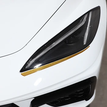 Pentru Corvette C8 Stingray Z51 Z06 2020-2024 Moale Fibra De Carbon, Masina Farurile Lampa De Frunte Ornamente Autocolante Accesorii Auto