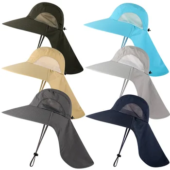 În aer liber Pescar Hat pentru Barbati Femei Vara Uscare Rapidă Gât Vizieră de Protecție Capac Anti UV Respirabil Pescuit Pălărie Safari