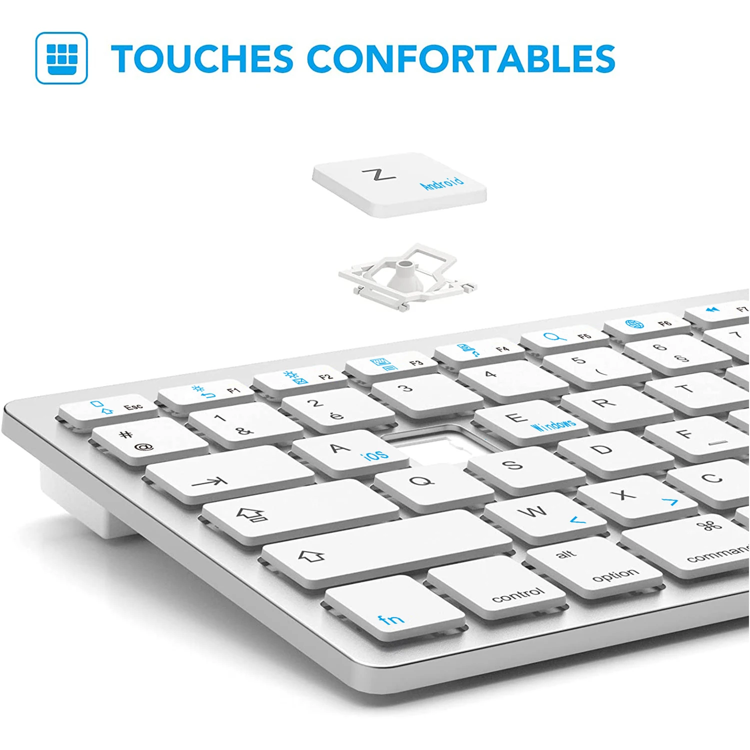 Slim franceză AZERTY Layout Tastatură Bluetooth de Dimensiuni Mici Tastatura Wireless claviatură pentru iPad iOS Android Windows Smart TV . ' - ' . 1